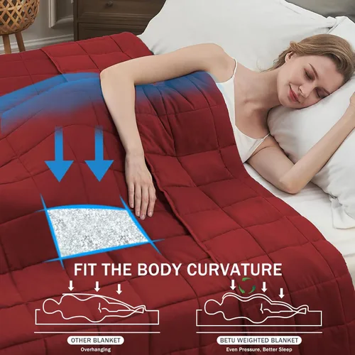 Miniatura 34 de Manta con Peso Azul para Adultos 12 libras, 48"x72", Tamaño Twin Full Manta Pesada Refrescante para 110-130 libras, Mantas Grandes de Microfibra