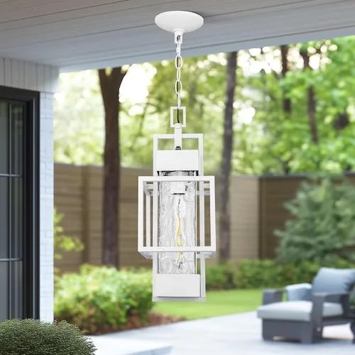 Miniatura 5 de PARTPHONER Lámpara colgante de 15 pulgadas para exteriores del atardecer al amanecer, lámpara colgante de metal moderno para exteriores, lámpara