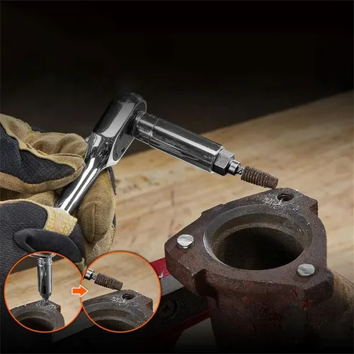Miniatura 6 de Juego de extractor de tornillos y pernos, 10 piezas de extractor de tornillos y tuercas, herramienta de extracción de pernos hexagonales, para A+b