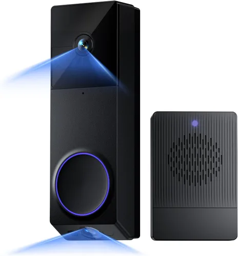 WYZE Timbre inalámbrico Duo Cam con video (timbre incluido), funciona con pilas, video Full HD 2K, 2 cámaras (personas y paquete), audio de 2 vías,