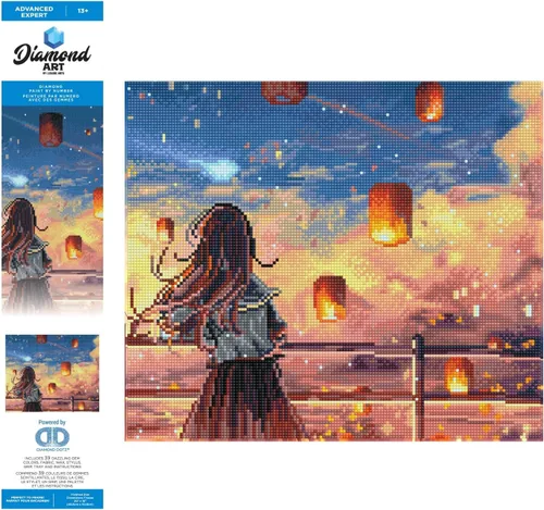 Miniatura 12 de DIAMOND ART BY LEISURE ARTS Batik Poppies, 16 x 20 pulgadas, kits avanzados de pintura de diamantes para adultos, arte para adultos, kit, pintura