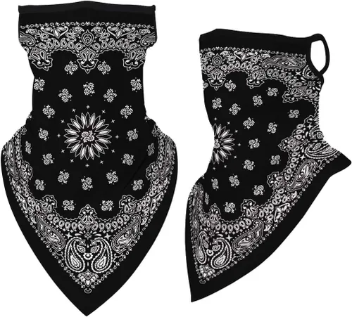 Miniatura 2 de Kyerivs - Cubrebocas de tela, reutilizable, lavable y unisex con cintas para las orejas, para hombres y mujeres