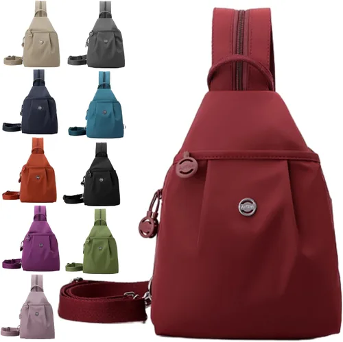 Miniatura 12 de Bolsa impermeable de 2 vías, bolsa de hombro convertible Oxford de gran capacidad, bolsa cruzada para mujer, mochila de viaje, Negro -, Mediana