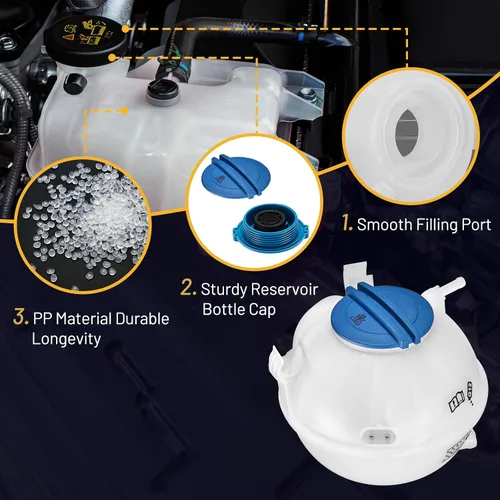 Miniatura 2 de Depósito de refrigerante 1K0121407A Compatible con Volkswagen VW CC Passat Jetta Beetle Golf Rabbit Eos GTI Compatible con Audi A3 Q3 TT RS TTS