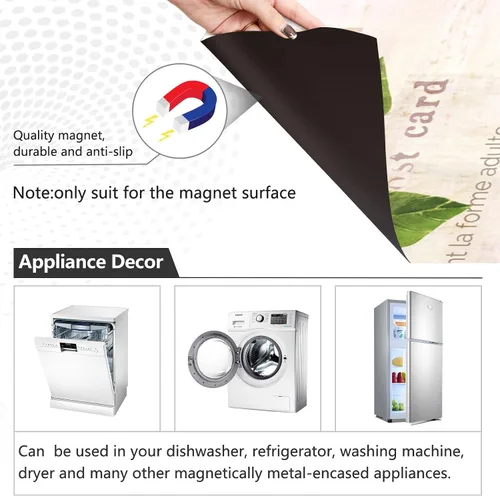 Miniatura 2 de Funda magnética de girasol amarillo para lavavajillas, cubierta magnética reutilizable para refrigerador, calcomanías para nevera y microondas