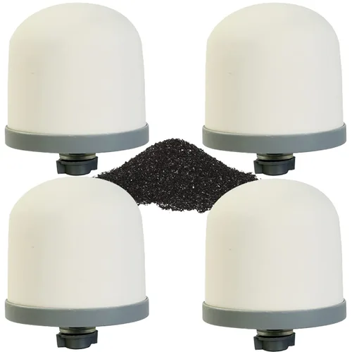 Huining 4 filtros de agua de cúpula de cerámica con carbón activado con cáscara de coco en el interior, para reemplazo de filtro de prefiltración de