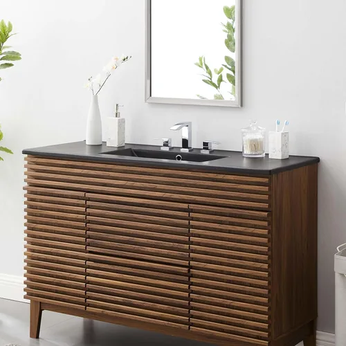 Miniatura 11 de Modway EEI-4837-WHI Cayman - Lavabo de baño de 30 pulgadas, color blanco