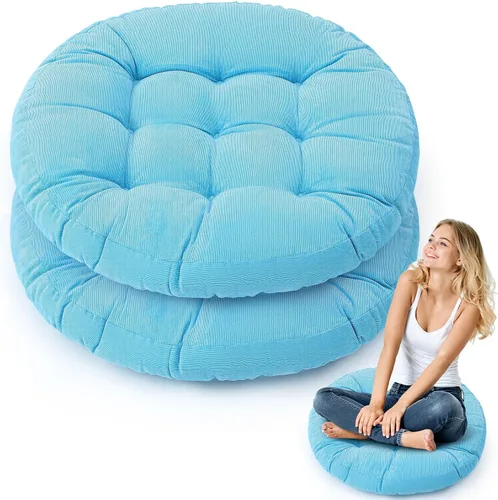 Miniatura 33 de Almohadas de suelo Jerify 22 x 22 Pulgadas Redondas Cuadradas Grandes Almohada de meditación para piso para aula Meditación para adultos Almohada