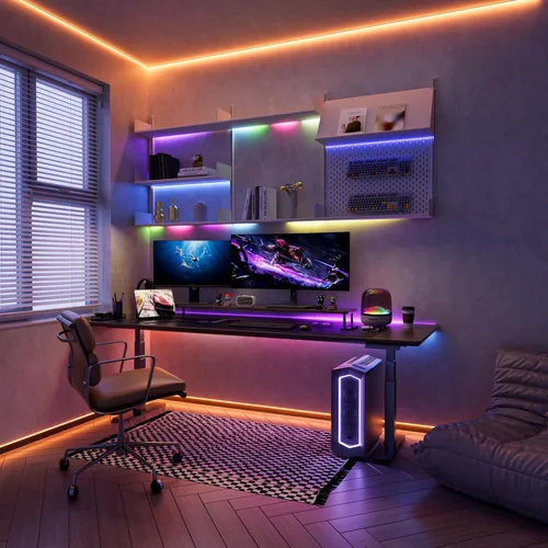 Miniatura 7 de PAUTIX Tira de luces LED RGB Smart IC COB, 6.56 pies/6.6 ft direccionable con certificación UL de 24 V, cinta flexible de color multicolor, funciona