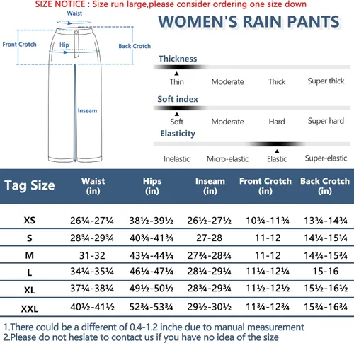 Miniatura 7 de Little Donkey Andy Pantalones impermeables para mujer, transpirables, ligeros, de secado rápido, resistentes a la lluvia