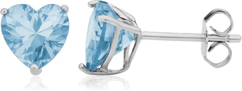 Miniatura 18 de Kooljewelry Pendientes de plata de ley y circonita cúbica con piedra natal