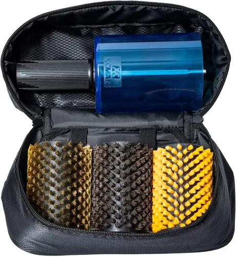 Miniatura 9 de XCMAN Kit de cepillos de esquí Roto cepillo mango eje con los 3 cepillos: nailon, caballo, latón/corcho Nylon Horsehiar Latón 3.937 in