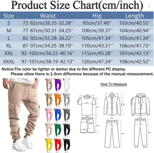 Miniatura 5 de Pantalones cargo para hombre, holgados, de moda, atléticos, casuales, rectos, con múltiples bolsillos