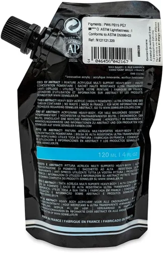 Miniatura 3 de Sennelier Bolsa de pintura acrílica abstracta, 4.05 onzas líquidas (paquete de 1), azul celeste