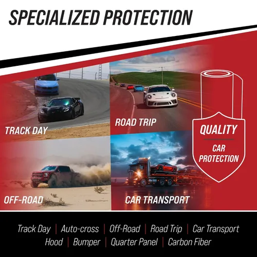 Miniatura 3 de [TRACKARMOUR] 3" x 100' - Película protectora temporal de pintura para automóvil, camión o motocicleta. Película adhesiva transparente para proteger