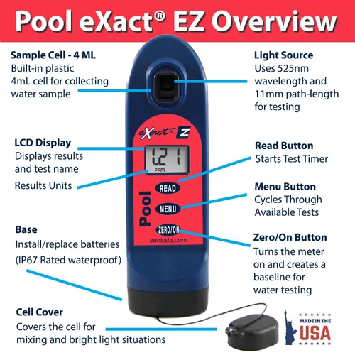 Miniatura 3 de ITS 486201 Pool Exact EZ Photometer - Kit de prueba de agua de piscina digital de entrada - 6 pruebas cada uno