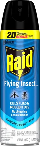 Miniatura 10 de Raid Aerosol para insectos voladores, aroma fresco al aire libre, mata moscas, mosquitos y otros insectos voladores en contacto