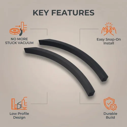 Miniatura 3 de Extensor de parachoques ajustador de altura para aspiradora Roomba Eufy, 2 piezas fabricadas con material duradero y fácil de instalar, evita que