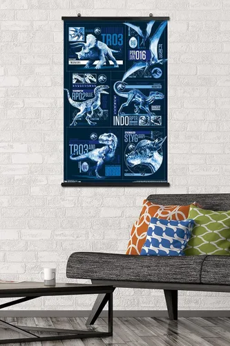 Miniatura 42 de Trends International Jurassic World: Fallen Kingdom - Póster de pared con cuadrícula, 14.725 x 22.375 pulgadas, versión enmarcada de madera