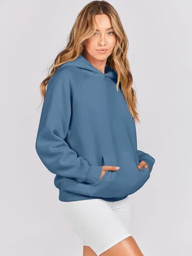 Miniatura 4 de ANRABESS - Sudaderas con capucha para mujer, sobre talla, de vellón de manga larga, modelo de 2024, para otoño