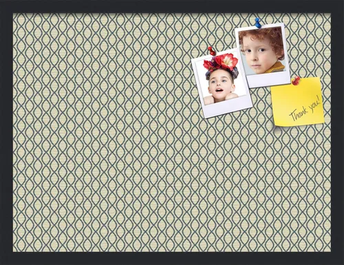 Miniatura 34 de PinPix Tablero de anuncios de corcho de 13 x 13 pulgadas. Este tablero decorativo enmarcado viene con diseño de ondas en blanco y negro y un marco