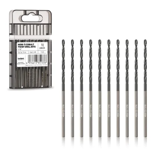 Miniatura 19 de toolant Juego de brocas de cobalto de 1/2 pulgadas para metal y acero (Pro), recubierto de nitruro de titanio y aluminio (TiAlN) con punta
