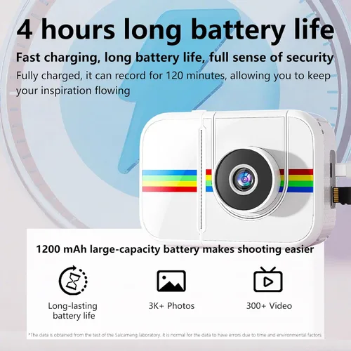 Miniatura 8 de Cámara para niños, impresión instantánea, cámara digital para niños con papel de impresión de 3 colores, 32 GB y mini trípode, video de 48 MP