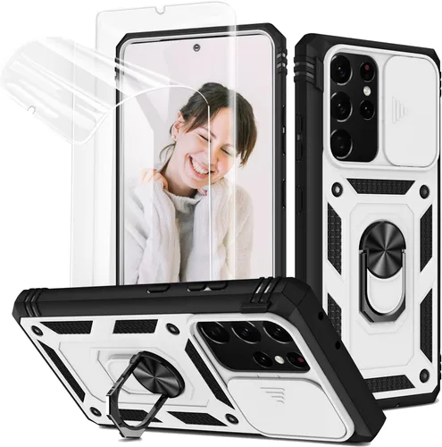 Miniatura 19 de Jeylly Funda para Samsung Galaxy S22 5G con [2 protectores de pantalla de vidrio templado], a prueba de golpes, grado militar, funda protectora