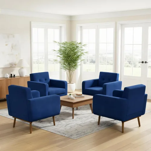 Miniatura 16 de HUIMO Leather Accent Chair, Button Tufted Living Room Chairs Easy to Install, Upholstered Arm Chair for Living Room Bedroom Study Office