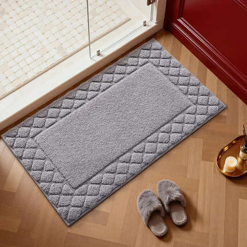 Miniatura 4 de LUMI Tapetes de baño, ultra suaves y absorbentes, para ducha, antideslizantes, lavables, con respaldo de goma, tapete de felpa de microfibra