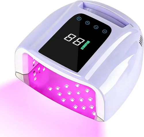 Miniatura 10 de Lámpara de uñas LED UV recargable, secadora de uñas inalámbrica de 96 W, luz de curado de esmalte de uñas de gel UV inalámbrico con 42 cuentas LCD