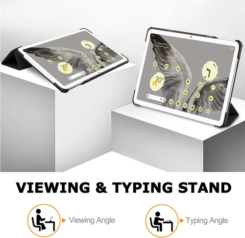 Miniatura 5 de NINKI Funda para tablet Google Pixel – Cuero, policarbonato duro a prueba de golpes + carcasa trasera de piel sintética, funda ligera con soporte