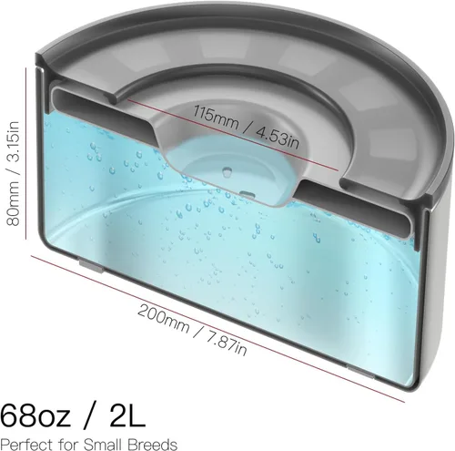 Miniatura 5 de Cuenco de agua antiderrames para perros, de acero inoxidable de doble pared con tapa a prueba de salpicaduras y disco flotante, base antideslizante