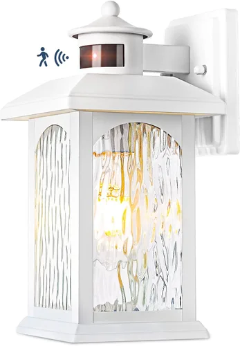 Miniatura 8 de Aplique de pared con sensor de movimiento para exteriores, iluminación blanca con sensor de movimiento del atardecer al amanecer, luces de pared