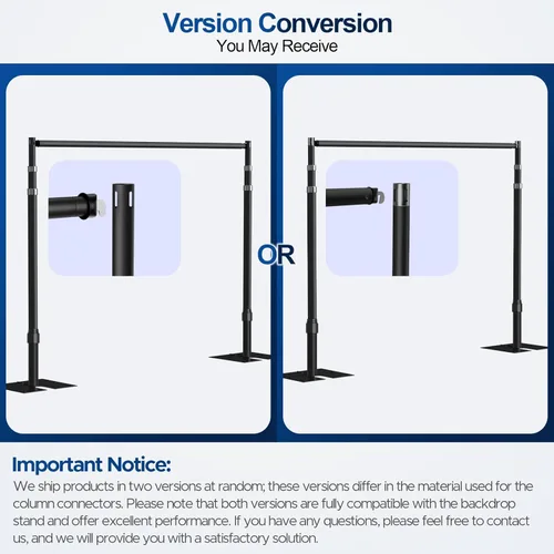 Miniatura 9 de Soporte para telón de fondo de tubo y cortina, marco de fondo ajustable resistente de 10 x 10 pies con base de metal, soporte para telón de fondo