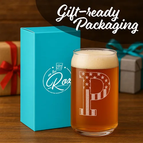 Miniatura 4 de Vaso de cerveza personalizado para hombres, vaso de cerveza personalizado de 16 onzas (4 diseños), nombre grabado y diseño de monograma inicial