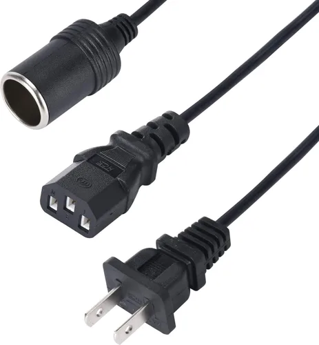 Miniatura 5 de 12V 10A Adaptador de energía para auto con enchufe hembra para mechero de cigarrillos, adaptador de fuente de alimentación AC 100-240V a DC 12V 10A