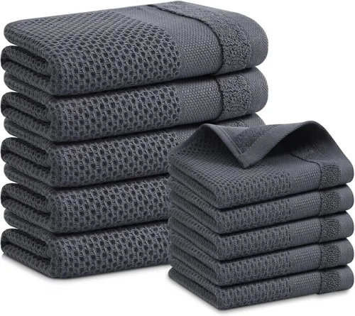 Miniatura 49 de Homaxy Paños de cocina 100% algodón, paquete de 8 – 12 x 12 pulgadas, tejido de gofre, muy suaves y absorbentes, paños de cocina de secado rápido