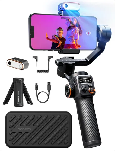 Estabilizador de cardán iSteady M6 Kit Hohem para smartphone, cardán de teléfono de 3 ejes con seguimiento AI, luz de relleno magnética,