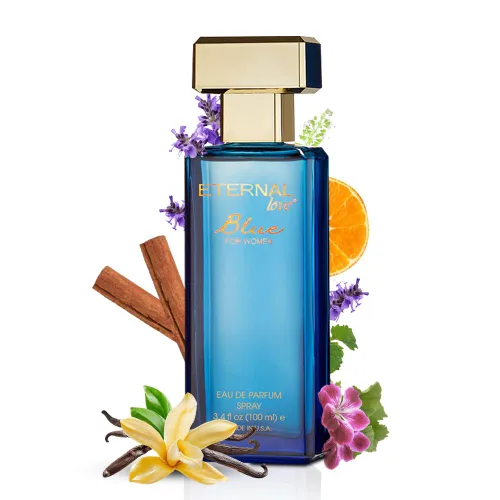 Eternal Love Blue para Mujeres - Espray de Eau de Parfum de Larga Duración - Aroma Floral Suave y Polvoriento con Vainilla y Jazmín - Fragancia
