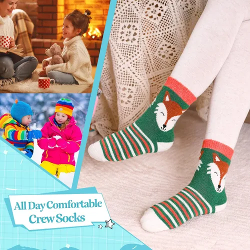 Miniatura 72 de Eocom 6 pares de calcetines de invierno cálidos de lana para niños y niñas