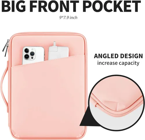 Miniatura 3 de Funda de transporte para tablet de 12.9 pulgadas, máxima protección para tu iPad Pro, Surface Pro, Galaxy Tab S8 Plus y más (PU-rosa, 12.9 pulgadas)
