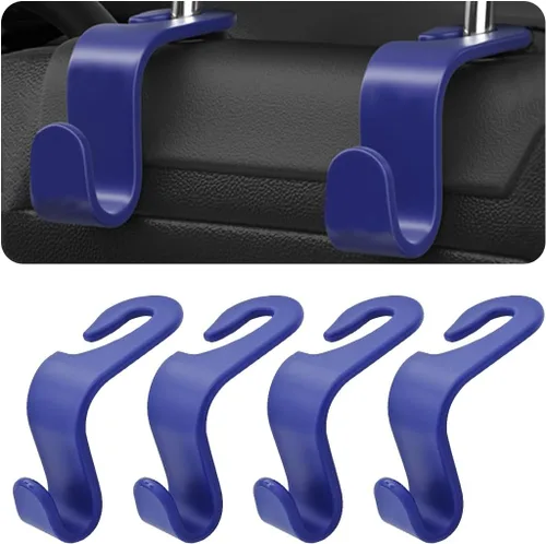 Miniatura 13 de 4 ganchos para reposacabezas de asiento de coche, soporte de colgador para asiento trasero, organizador de vehículo universal y elegante