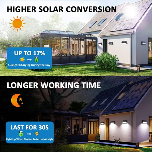 Miniatura 3 de Luces solares para exteriores, impermeables, 100 luces LED con sensor de movimiento solar con gran angular súper brillantes luces de pared
