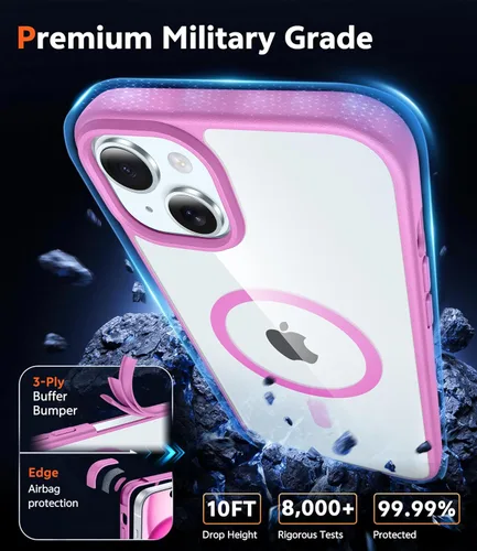 Miniatura 416 de FNTCASE Funda para iPhone 13 Pro-Max: Fundas magnéticas transparentes compatibles con Magsafe Slim anti amarillamiento protección contra caídas