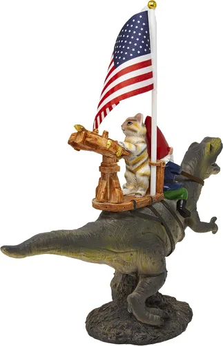 Miniatura 6 de Funny Guy Mugs Estatua de gnomo de jardín - T-Rex Fellowship - Escultura de gnomo de jardín para interiores y exteriores para patio, patio o césped