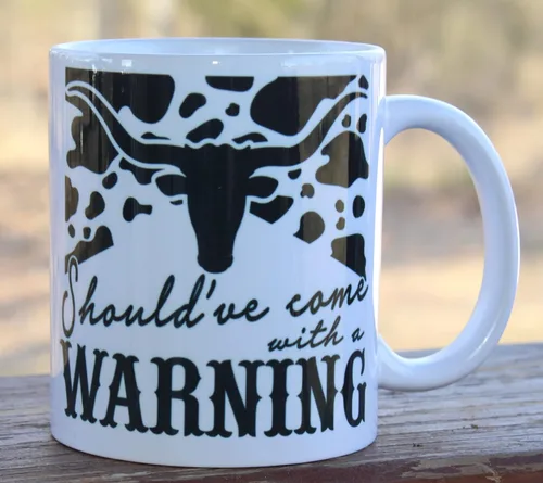 Taza con estampado de vaca, divertida taza de café, tazas lindas, debería haber venido con una advertencia, blanco, negro, regalos para hombres,