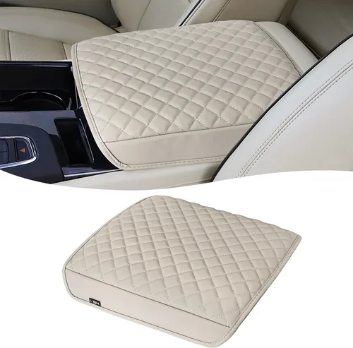 Miniatura 13 de KBH Funda para reposabrazos de consola central para Cadillac Escalade 2015-2020, borde de cuero de vinilo, protector de cojín de consola central
