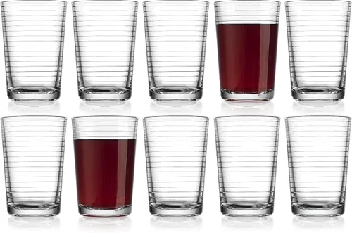 Miniatura 6 de Glaver's Vasos de jugo de 7 oz. Juego de 10 vasos de vidrio – Vasos de agua para bebidas para el hogar y bar, agua, cócteles, té helado. Apto