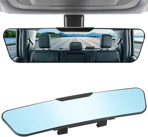 Miniatura 8 de LivTee Espejo retrovisor antirreflejo, universal de 11,3 pulgadas (287 mm), espejo retrovisor panorámico gran angular convexo, clip en el original